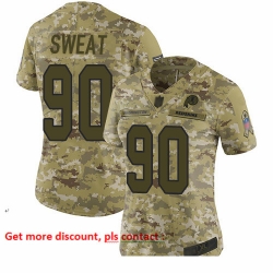 Redskins 90 Montez Sweat Camo Women Stitched Football Limited 2018 Salute to Service Jersey