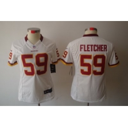 Women Nike Washington Redskins #59 Fletcher White Color[NIKE LIMITED Jersey]