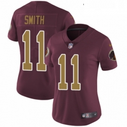 Womens Nike Washington Redskins 11 Alex Smith Burgundy RedGold Number Alternate 80TH Anniversary Vapor Untouchable Elite Player NFL Jersey