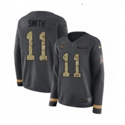 Womens Nike Washington Redskins 11 Alex Smith Limited Black Salute to Service Therma Long Sleeve NFL Jersey