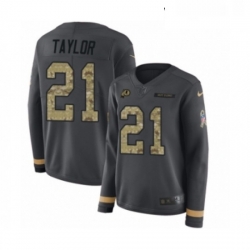 Womens Nike Washington Redskins 21 Sean Taylor Limited Black Salute to Service Therma Long Sleeve NFL Jersey