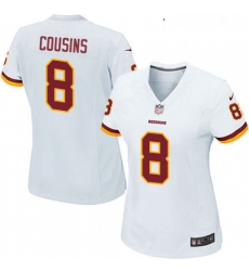 Womens Nike Washington Redskins 8 Kirk Cousins Game White NFL Jersey