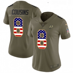 Womens Nike Washington Redskins 8 Kirk Cousins Limited OliveUSA Flag 2017 Salute to Service NFL Jersey