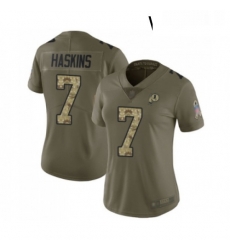 Womens Washington Redskins 7 Dwayne Haskins Limited Olive Camo 2017 Salute to Service Football Jersey