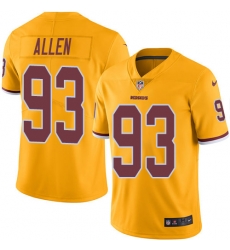 Nike Redskins #93 Jonathan Allen Gold Youth Stitched NFL Limited Rush Jersey