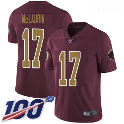 Redskins #17 Terry McLaurin Burgundy Red Alternate Youth Stitched Football 100th Season Vapor Limited Jersey