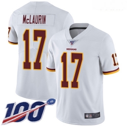 Redskins #17 Terry McLaurin White Youth Stitched Football 100th Season Vapor Limited Jersey