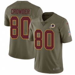 Youth Nike Redskins #80 Jamison Crowder Olive Stitched NFL Limited 2017 Salute to Service Jersey