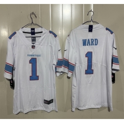 Men Tennessee Titans  1 Cameron Ward White 2026 Vapor Limited Stitched Football Jersey