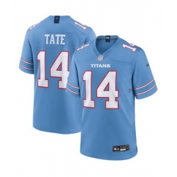 Men Tennessee Titans 14 Carnell Tate Blue Vapor Limited Stitched jersey