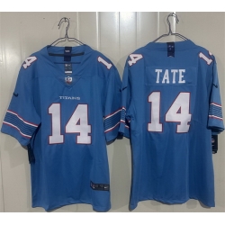 Men Tennessee Titans  14 Carnell Tate Light Blue 2026 Vapor Limited Stitched Football Jersey