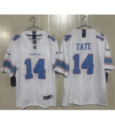 Men Tennessee Titans  14 Carnell Tate White 2026 Vapor Limited Stitched Football Jersey