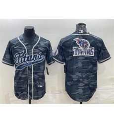 Men Tennessee Titans Grey Camo Team Big Logo With Patch Cool Base Stitched Baseball Jersey