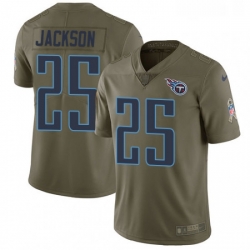 Mens Nike Tennessee Titans 25 Adoree Jackson Limited Olive 2017 Salute to Service NFL Jersey