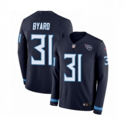 Mens Nike Tennessee Titans 31 Kevin Byard Limited Navy Blue Therma Long Sleeve NFL Jersey