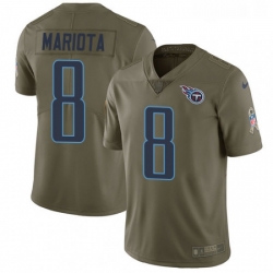 Mens Nike Tennessee Titans 8 Marcus Mariota Limited Olive 2017 Salute to Service NFL Jersey