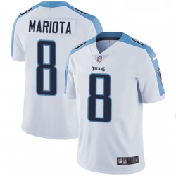 Mens Nike Tennessee Titans 8 Marcus Mariota White Vapor Untouchable Limited Player NFL Jersey