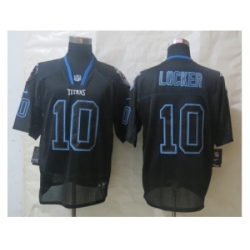 Nike Tennessee Titans 10 Jake Locker Black Elite Lights Out NFL Jersey