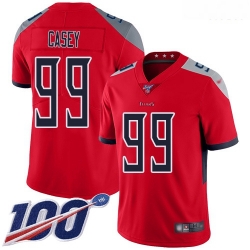 Nike Titans 99 Jurrell Casey Red Men Stitched Football Limited Inverted Legend 100th Season Jersey