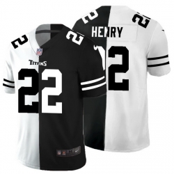 Tennessee Titans 22 Derrick Henry Men Black V White Peace Split Nike Vapor Untouchable Limited NFL Jersey