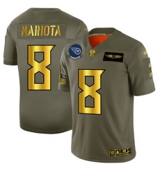 Titans 8 Marcus Mariota Camo Gold Men Stitched Football Limited 2019 Salute To Service Jersey