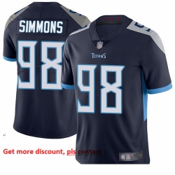 Titans 98 Jeffery Simmons Navy Blue Team Color Men Stitched Football Vapor Untouchable Limited Jersey