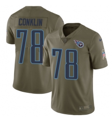 Youth Nike Titans #78 Jack Conklin Olive Stitched NFL Limited 2017 Salute to Service Jersey