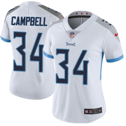 Nike Titans #34 Earl Campbell White Womens Stitched NFL Vapor Untouchable Limited Jersey