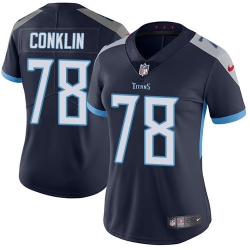 Nike Titans #78 Jack Conklin Navy Blue Alternate Womens Stitched NFL Vapor Untouchable Limited Jersey