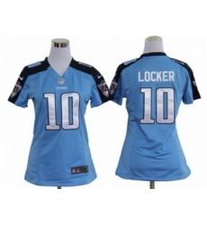 Nike Women NFL Tennessee Titans #10 Jake Locker Blue Jerseys