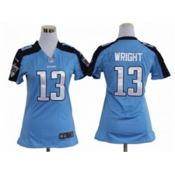 Nike Women NFL Tennessee Titans #13 Kendall Wright Blue Jerseys