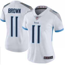 Titans 11 A J  Brown White Women Stitched Football Vapor Untouchable Limited Jersey