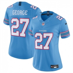 Women Tennessee Titans  27 Eddie George Light Blue 2026 F U S E  Vapor Limited Stitched Football Jersey