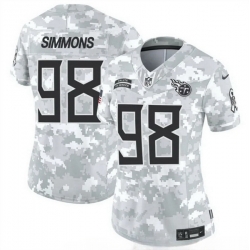 Women Tennessee Titans 98 Jeffery Simmons 2024 F U S E Arctic Camo Salute To Service Limited Stitched Football Jersey