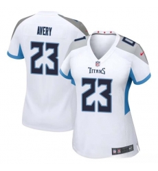 Women Tre Avery #23 Away Tennessee Titans Limited White Jersey