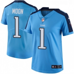 Womens Nike Tennessee Titans 1 Warren Moon Light Blue Team Color Vapor Untouchable Limited Player NFL Jersey