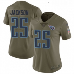 Womens Nike Tennessee Titans 25 Adoree Jackson Limited Olive 2017 Salute to Service NFL Jersey