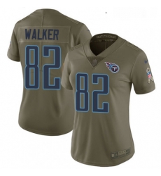 Womens Nike Tennessee Titans 82 Delanie Walker Limited Olive 2017 Salute to Service NFL Jersey