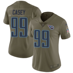 Womens Nike Titans #99 Jurrell Casey Olive  Stitched NFL Limited 2017 Salute to Service Jersey