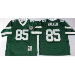 Men New York Jets 85 Wesley Walker Green M&N Throwback Jersey