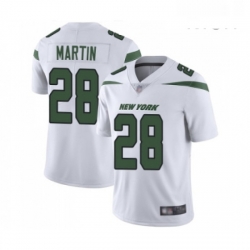 Mens New York Jets 28 Curtis Martin White Vapor Untouchable Limited Player Football Jersey