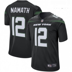 Mens New York Jets Joe 12 Namath Nike Retired Player Game Jersey Black