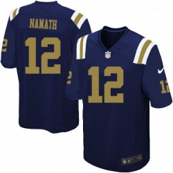 Mens Nike New York Jets 12 Joe Namath Game Navy Blue Alternate NFL Jersey