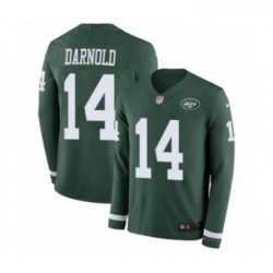 Mens Nike New York Jets 14 Sam Darnold Limited Green Therma Long Sleeve NFL Jersey