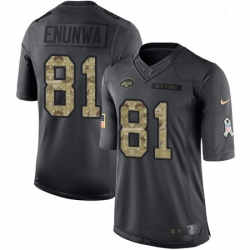 Mens Nike New York Jets 81 Quincy Enunwa Limited Black 2016 Salute to Service NFL Jersey