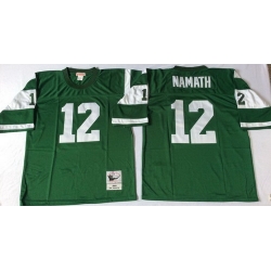 Mitchell And Ness jets #12 Joe Namath green Throwback Stitched NFL Jerseys