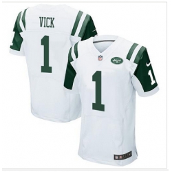 New York Jets #1 Michael Vick White NFL Elite Jersey