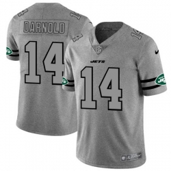 Nike Jets 14 Sam Darnold 2019 Gray Gridiron Gray Vapor Untouchable Limited Jersey