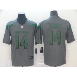 Nike Jets 14 Sam Darnold Gray Inverted Legend Limited Jersey