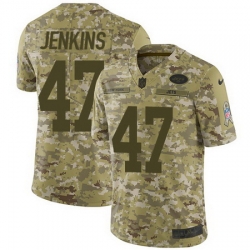 Nike Jets #47 Jordan Jenkins Camo Mens Stitched NFL Limited 2018 Salute To Service Jersey